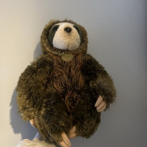 Miyoni by Aurora Plush Fluffy Sloth Stuffed Animal Sloth Dark Brown New NWT - Picture 1 of 7